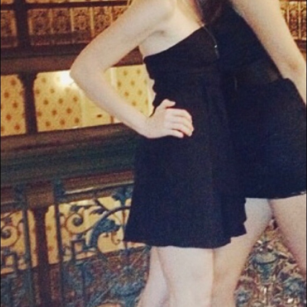 Express mini dress, silky strapless black sz 0
